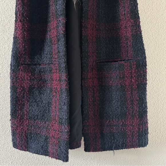 Sanctuary Tweed Faux Fur Tunic Vest XSmall Preppy Chic Layer Cozy - Picture 3 of 12